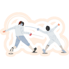 Fencing Illustration Sticker