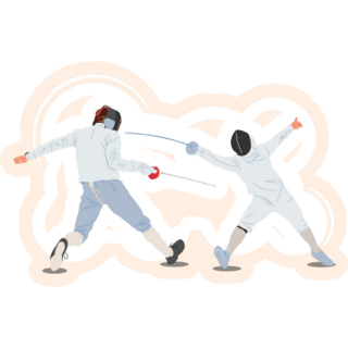 Fencing Illustration Sticker