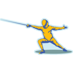 Fencing On Blue Sticker