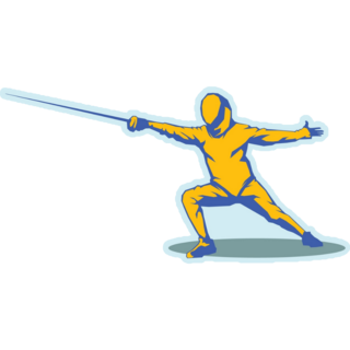 Fencing On Blue Sticker