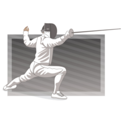 Fencing On Grey Sticker