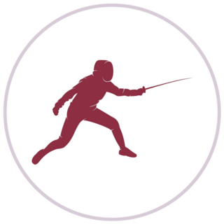 Fencing Player Circle Sticker