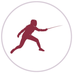 Fencing Player Circle Sticker