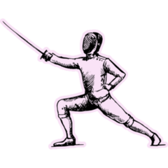 Fencing Player Pink Sticker