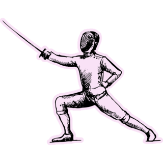 Fencing Player Pink Sticker