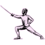 Fencing Player Pink Sticker
