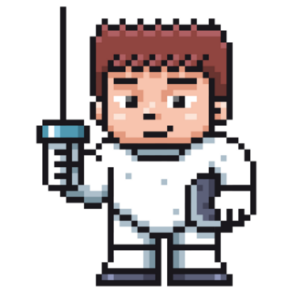 Fencing Player Pixel Sticker