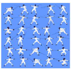 Fencing Player Poses Sticker