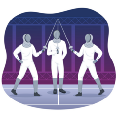 Fencing Player Sport Sticker