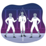 Fencing Player Sport Sticker