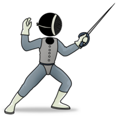 Fencing Player Sticker