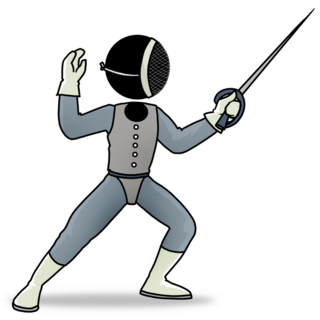 Fencing Player Sticker