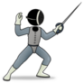 Fencing Player Sticker