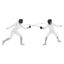 Fencing Players Portrait Sticker