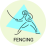Fencing Triangle Sticker 