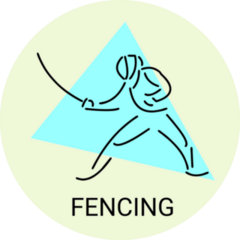 Fencing Triangle Sticker 