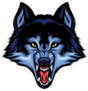 Ferocious Blue Wolf Mascot Sticker