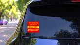 Ferrari Fan Club Cover Yellow on Red Sticker on a Rear Car Window (New) example