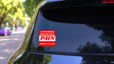 Ferrari Fan Love Pain Sticker on a Rear Car Window (New) example