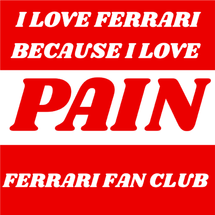 Ferrari Fan Love Pain Sticker