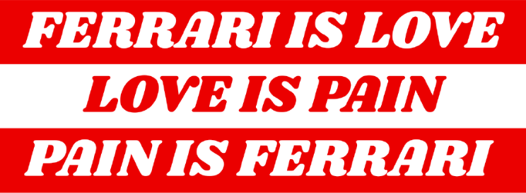 Ferrari Is Pain Sticker
