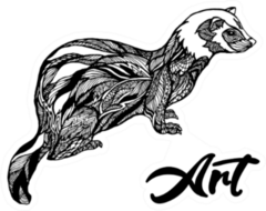 Ferret Art Zentangle Design Sticker