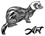 Ferret Art Zentangle Design Sticker