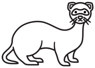 Ferret Line Icon Sticker