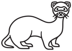 Ferret Line Icon Sticker