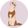 Ferret Sitting On Its Hind Legs In Purple Sticker