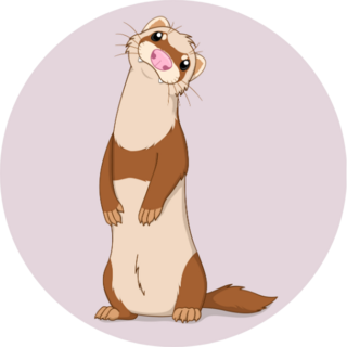 Ferret Sitting On Its Hind Legs In Purple Sticker