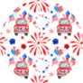 Festive 4th Of July Themed Pattern Hand Painted Sticker