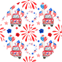 Festive 4th Of July Themed Pattern Hand Painted Sticker