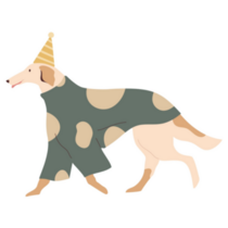 Festive Party Saluki Sticker