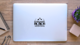 Fiction Addiction Book Reading Sticker on a Laptop (New) example