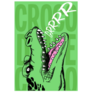  Fierce Crocodile Head Typography Sticker