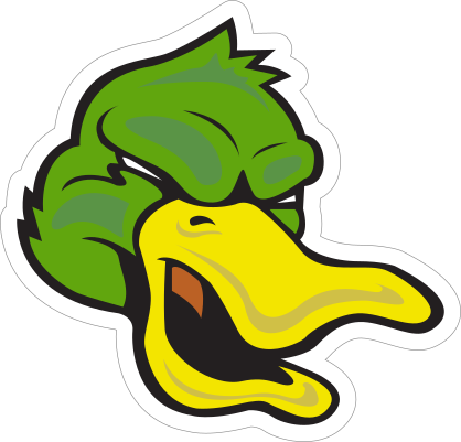 Fierce Duck Mascot Sticker