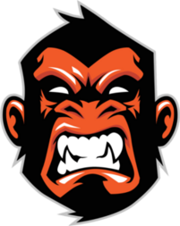 Fierce Monkey Head Sports Mascot Sticker