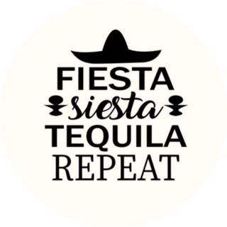 Fiesta Siesta Tequila Repeat México Lettering Sticker