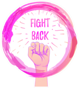 Fight Back. Female Hand With Her Fist Raised Female Symbol Sticker
