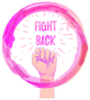 Fight Back. Female Hand With Her Fist Raised Female Symbol Sticker
