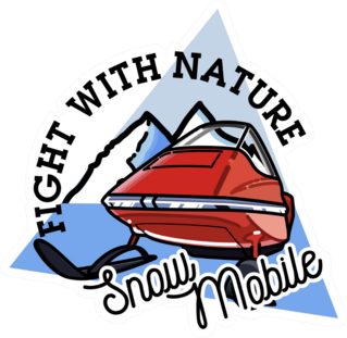 Fight With Nature Snow Mobile Sticker