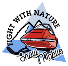 Fight With Nature Snow Mobile Sticker
