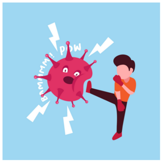 Fighting Covid and Winning Sticker