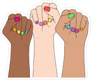 Fighting Fists Of Women Sticker