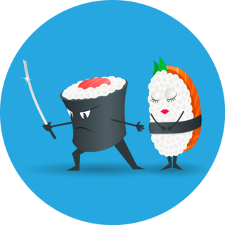 Fighting Sushi Sticker 