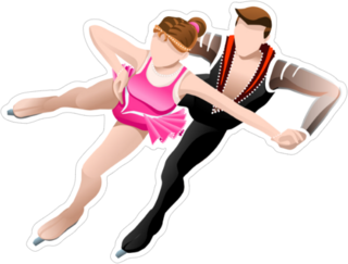 Figure Skating Couple Sticker