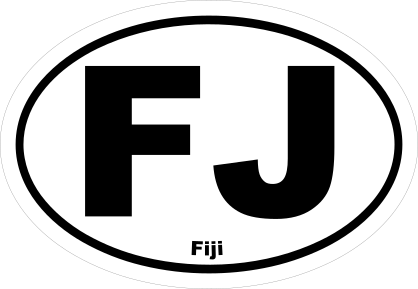 Fiji Fj Oval Sticker