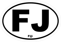 Fiji Fj Oval Sticker