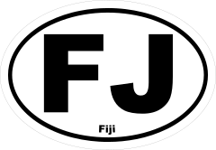 Fiji Fj Oval Sticker